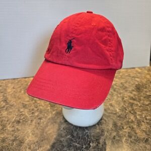 Polo Ralph Lauren Hat Cap Youth Boys‎ Strapback Red Low Profile Streetwear Logo